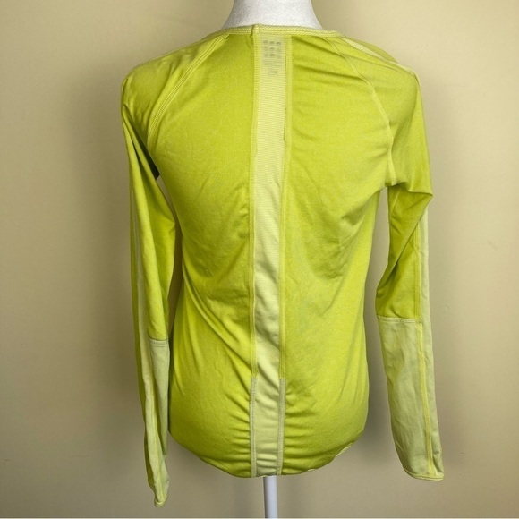 Title Nine Switzer Athletic Running Long Sleeve Top Neon Yellow Micro Striped XS - Picture 5 of 16